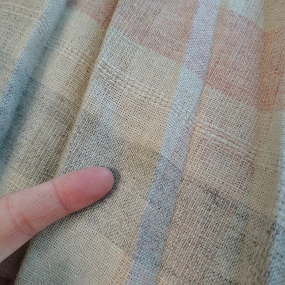 Vintage 70s Panther Pleated Accordion Midi Skirt Pastel Pink‎ Gray Plaid - Picture 12 of 13